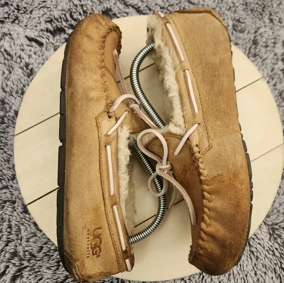 UGG Dakota Women's Slipper Chestnut Brown Leather Tie Size 7 - Picture 5 of 9